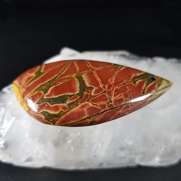 Large Cherry Creek Jasper Drilled Cab * 51.04 x 27.85 x 6.81mm * CCD3D3 - Picture 6 of 10